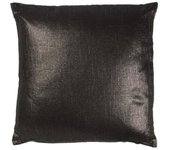 Coussin carré COMETE en coton, lin & lurex noir - Élégance et chic