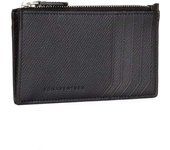 Minicartera Bonaventura Noblessa con cremallera y fuelle. Piel de primera calidad, minimalista, fina, auténtica. Regalo para el Día de la Madre. [BONAVENTURA] negro