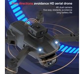 Drone de control remoto con cámara Daul 4K 5 lados Evitación de obstáculos Posicionamiento de flujo óptico 5GWIFI no optical flow localization 2 battery negro