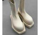 Botas de plataforma de diseñador para mujer, botas de moto con punta cuadrada y suela gruesa, botas cortas de moda para hombre, botas Chelsea de invierno nuevas para mujer 36