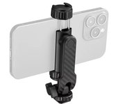 with Dual Cold Shoe Mobile Phone Holder 360° Rotatable Smartphone Mount Adapter  for Camera negro