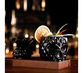 Vaso de cóctel de cerámica, taza TIKI de pulpo negro, taza para beber para fiesta en la playa, copa de vino, recipiente para zumo de batido de piña y Calavera fresca Octopus Tiki Mug 450ml
