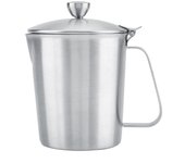 Jarra de acero inoxidable para espumar leche, taza de café con tapa y medidor (500ml)
