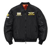 Chaqueta de otoño e invierno para hombre, nueva chaqueta juvenil, de gran tamaño, con cuello alto, gruesa, acolchada térmicamente, para vuelo L