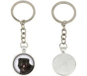 Bouvier des Flandres, Flanders Cattle Dog - keychain in a box, own photo, keychain pendant from Art-Dog brand plata