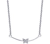 Les Trésors De Lily [K3739] - Collier Argent 'Papillon' argenté (rhodié) - 30x5 mm plata