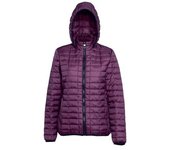 2786 Chaqueta con capucha acolchada de nido de abeja para mujer/señora L rojo