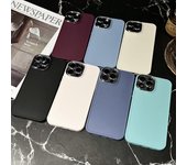 Funda de TPU suave de lujo para iPhone 11 12 13 14 Pro Max 14Plus, carcasa trasera con protección total y revestimiento a prueba de golpes iPhone 14 Plus blanco