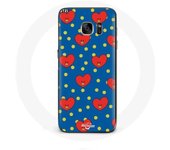 Coque pour Samsung Galaxy S6 BTS Bangtan Garçons BT21 TATA de V Fond Bleu