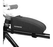 Bolsa para tubo frontal impermeable para bicicleta de montaña, almacenamiento de herramientas para bicicleta negro