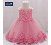 Vestido de princesa con tutú de flores y cuentas para niñas 80 cm
