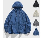 Chaqueta cortavientos fina para hombre con protección UV: nueva moda de verano para parejas Medium de blanco