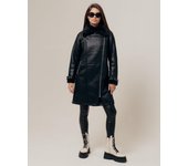 Abrigo de piel de oveja RR Designer 1150 42 negro 42 negro