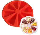 Molde de silicona para tartas, 8 rejillas, forma de triángulo, para cocina, pizza, plato para hornear, antiadherente, para hacer pan, repostería y tartas rojo