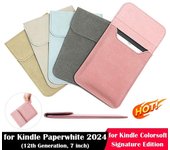 6.8 7 inch Storage Bag Protective Cover for Kindle Paperwhite 2024/Colorsoft Signature Edition 6 inch azul claro