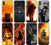 Funda de TPU negra para iPhone 5, 5s, SE 2020, 6, 6s, 7, 8 Plus, X, 10, XR, XS, 11 Pro, MAX, con diseño de héroes bomberos. iphone 5 5S SE