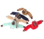 Lindo llavero de mono de peluche de niña con forma de orangután, llavero para mujer en el pantalón, bolso, coche, abalorio, juguete para mujer rojo vino