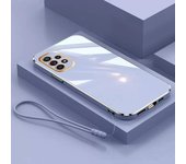Funda de silicona con revestimiento de cordón para Samsung Galaxy A14, A24, A34, A54, A13, A23, A33, A53, A73, A12, A32, A52, A72, A11, A20, A50 A14 púrpura