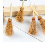 10 mini escobas de bruja de paja, decoración de Halloween, accesorios para casa de muñecas, fiesta de Halloween, regalo para niños, 2024