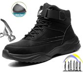 Zapatos de seguridad para hombre, zapatillas de trabajo ligeras, impermeables, con punta de acero, indestructibles, botas de seguridad antigolpes y antiperforación 40 negro