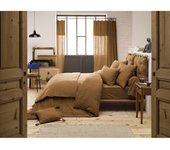 Pack housse de couette  Gaïa   Gaze de Coton  - Gaïa Camel - Pack 4 Pièces pour lit 160 x 200 cm (1 Housse de couette 240 x 220 + 2