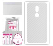 apgo Protective Skin Sticker for the back compatible with Wiko WIM Lite, Wrap Film, Foil, Vinyl - Pattern Transparent Carbon