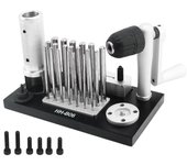Máquina para hacer anillos de salto, herramienta de joyería profesional manual de acero inoxidable con 20 mandriles para fabricantes de joyas