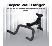 Colgador de pared para bicicleta, estante para colgar con doble gancho, plegable, telescópico, para pared de bicicleta de montaña negro