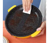 Sartén eléctrica sin humo barbacoa filete frito pescado tortilla sartén cocina antiadherente 22cm amarillo