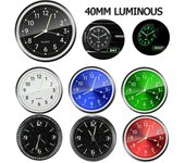 Reloj luminoso para coche, reloj digital de 40 mm para coches, reloj de cuarzo electrónico resistente al agua, reloj para bicicleta, motocicleta, tablero de instrumentos automático, ventilación de aire, relojes adhesivos oro