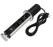 Toma de corriente eléctrica, 3 enchufes de la UE, 2 puertos USB, toma de escritorio para encimera de cocina