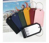 Etiqueta de equipaje de cuero de PU, etiqueta de identificación de maleta, etiquetas para bolsas de embarque, etiqueta para equipaje, accesorios de viaje One Size blanco