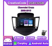 Radio de coche Android de 8 pulgadas 2 Din para Chevrolet Cruze 2008-2015 con botón perilla unidad principal estéreo GPS WIFI navegación reproductor multimedia Carplay 2+32GB 1+32GB