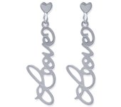 Les Trésors De Lily [H6190] - Boucles Argent 'Love' argenté - 20x6 mm plata