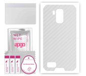 apgo Protective Skin Sticker for the back compatible with Ulefone Armor X7 Pro, Wrap Film, Foil, Vinyl - Pattern Transparent Carbon