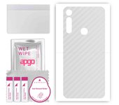 apgo Protective Skin Sticker for the back compatible with Motorola Moto G Fast, Wrap Film, Foil, Vinyl - Pattern Transparent Carbon