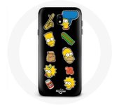 Coque pour Samsung Galaxy S4 Les Simpson autocollants fond noir