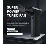 Ventilador de conducto industrial con motor sin escobillas de mano, mini ventilador de chorro con velocidad del viento de 52 m/s y 130 000 rpm