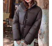 Parkas cortas de invierno para mujer, prendas de vestir exteriores, chaquetas de invierno holgadas, gruesas y cálidas para mujer S negro