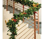 Guirnalda navideña de 5,5 m, corona de mimbre verde, decoración navideña, árbol de Navidad, cartel de ratán, adorno colgante 5.5m verde