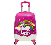 Maleta de viaje Equipaje de cabina de mano de 18 pulgadas Regalo para niños Bolsa con carrito de dibujos animados para niños y niñas Equipaje con ruedas para niños Estuche con carrito de dibujos animados lindo 18"