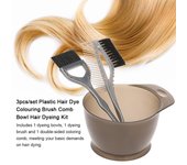 3 unids/set tinte de pelo de plástico cepillo para colorear peine tazón Kit para teñir el cabello cuencos para mezclar colores de pelo