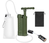 Sistema de filtración de agua con bomba purificadora de agua con filtro de agua de 0,01 micrones portátil para exteriores naranja