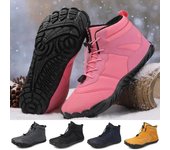 Zapatos de invierno cálidos para correr descalzos, botas de tobillo altas de goma para hombres y mujeres, impermeables, antideslizantes, transpirables para senderismo y escalada 36 negro