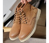 Botas de motociclista casuales de cuero para hombre, zapatos de estilo británico de caña media, abrigados, modernos y combinables, botas de moto populares 38 oro