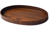 Bandeja de madera para servir Bandeja ovalada creativa, Tabla de vajilla, Bandeja para café y té, Desayuno de madera