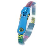 Les Trésors De Lily [R3979] - Bracelet résine 'Zip' bleu - 6 mm azul