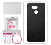 apgo Protective Skin Sticker for the back compatible with HTC Desire 12s, Wrap Film, Foil, Vinyl - Pattern Black Honeycomb
