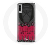 Coque pour Samsung Galaxy A70 Squid Game Affiche masques personnages