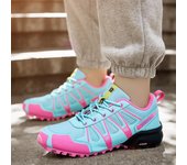Zapatos de senderismo para mujer, zapatillas de deporte para exteriores, con cordones, para escalada, trekking, senderismo en la montaña, caza, zapatillas tácticas 36 púrpura/gris